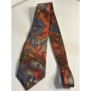 VTG Pierre Balmain Paris Silk Necktie Abstract Blue Red Black Formal Men Accesso
